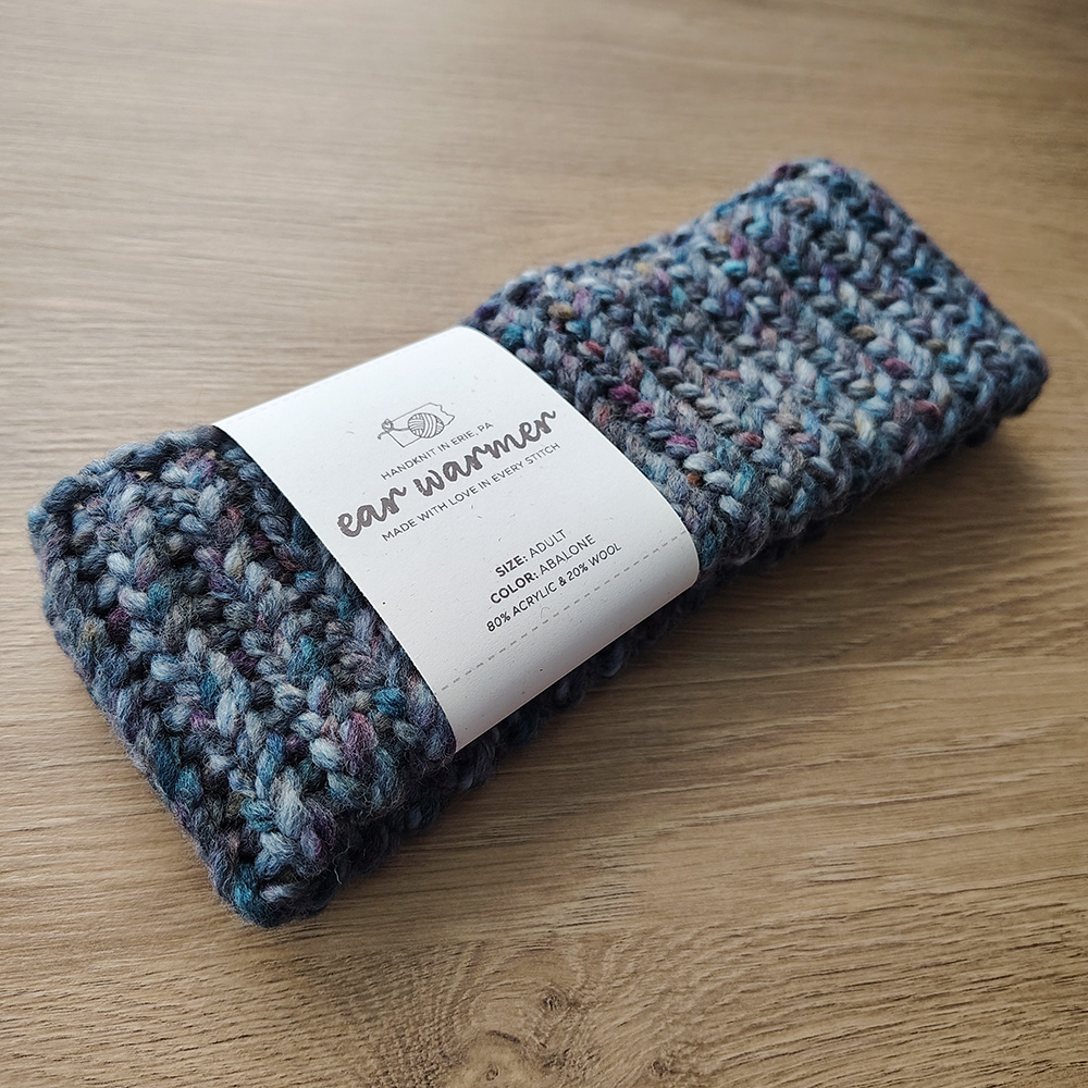 Abalone-colored Ear Warmer on Table