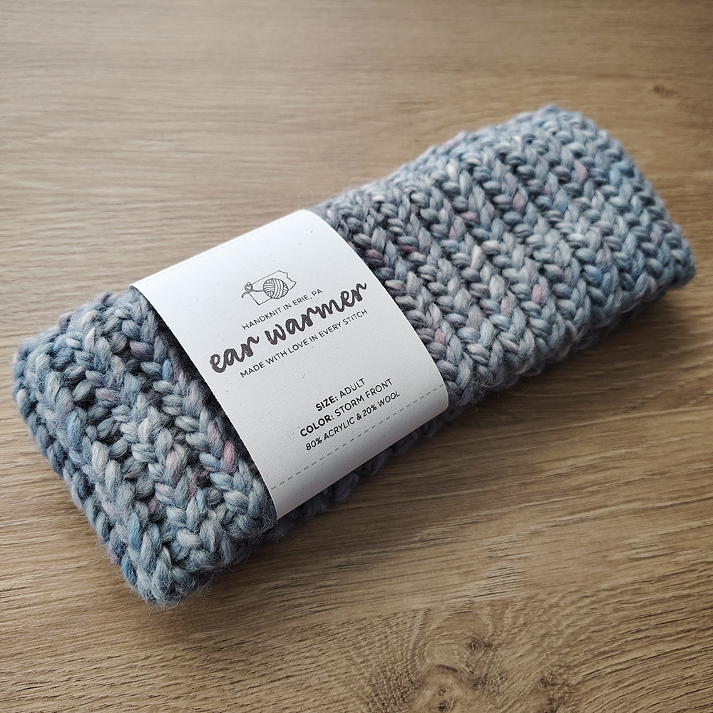 Storm-Front-colored Ear Warmer on Table