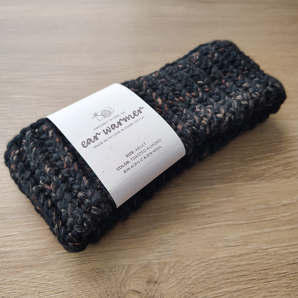 Toasted-almond-colored Ear Warmer on Table